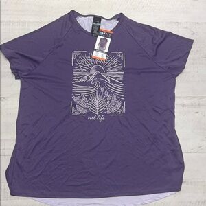 Reel Life Ladies' Split Back Graphic Tee nwt